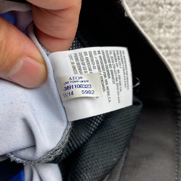 American Eagle Swim Trunks Adult Men XL Blue Striped Bathing Suit Board Shorts - Picture 8 of 14